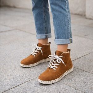 Ilse Jacobsen Tulip6371 Cashew Suede boots in box & dust bag